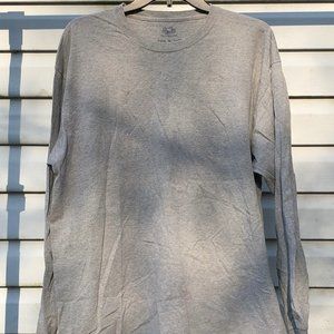 Men's Basic Grey Long Sleeve Tee Shirt